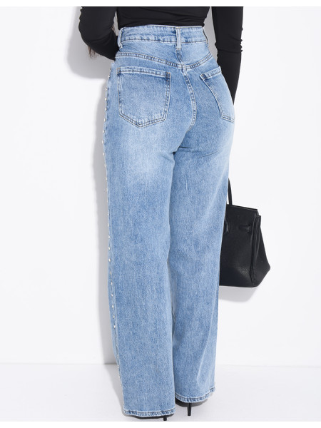 Jeans coupe droite à clous