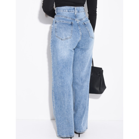 Jeans coupe droite à clous