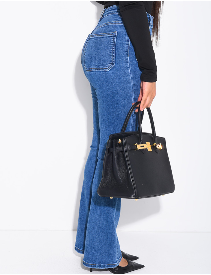 jeans flare stretch à poches sur l'avant