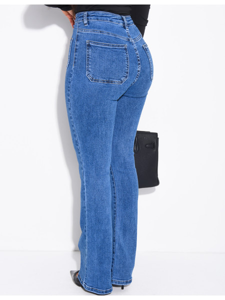 jeans flare stretch à poches sur l'avant