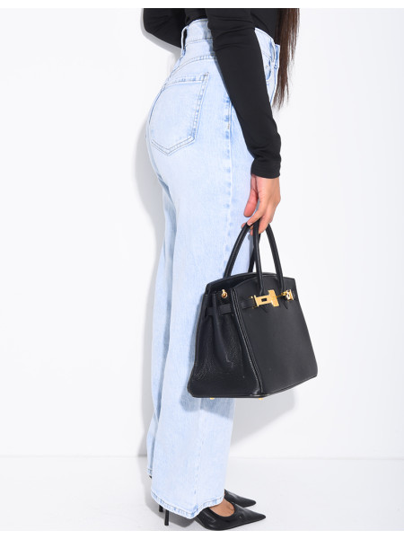 Jeans coupe droite à délavage très clair