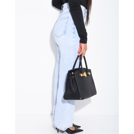 Jeans coupe droite à délavage très clair