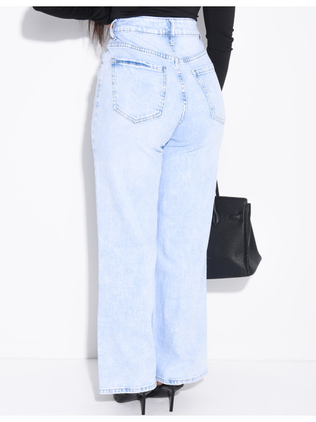 Jeans coupe droite à délavage très clair