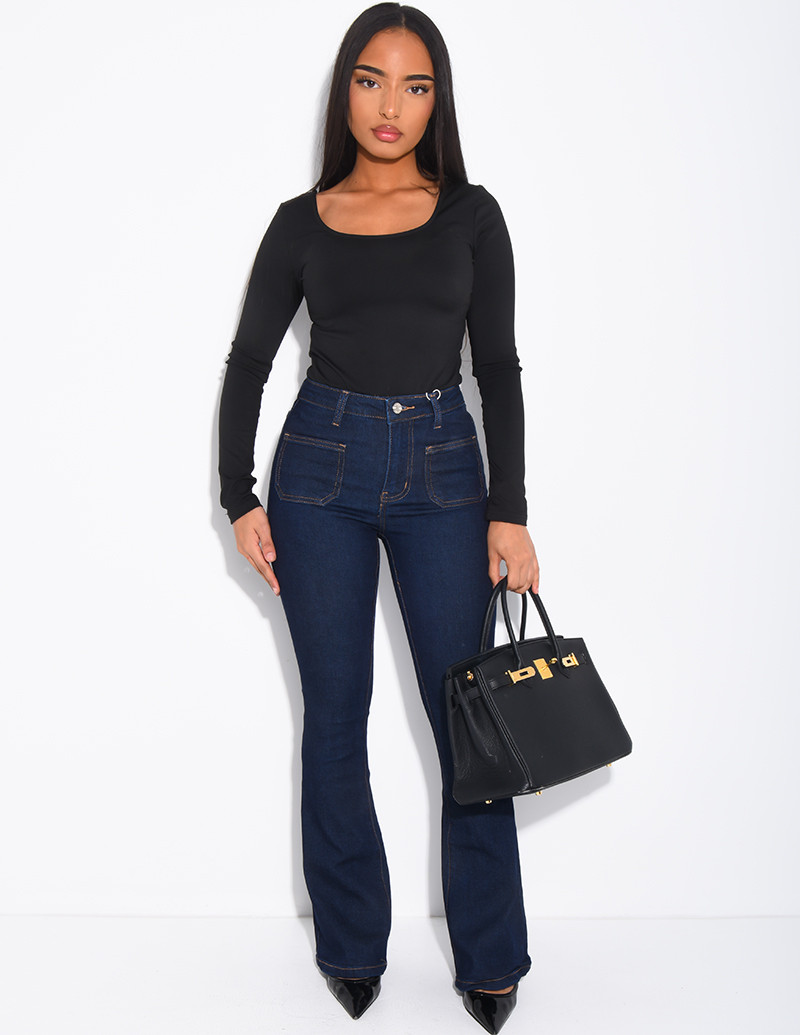 jeans flare stretch à...