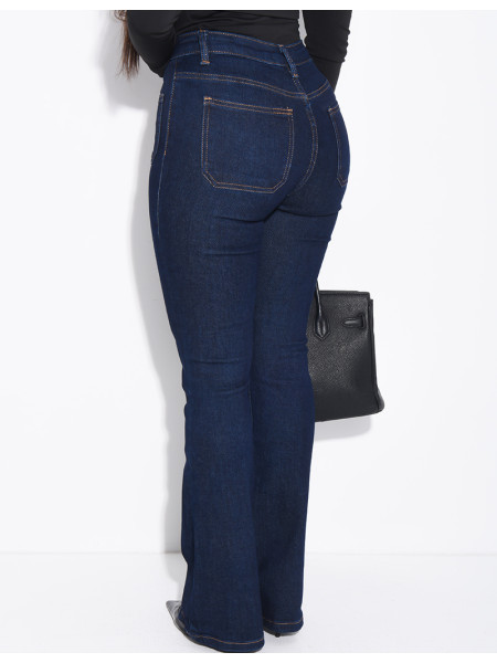 jeans flare stretch à poches sur l'avant