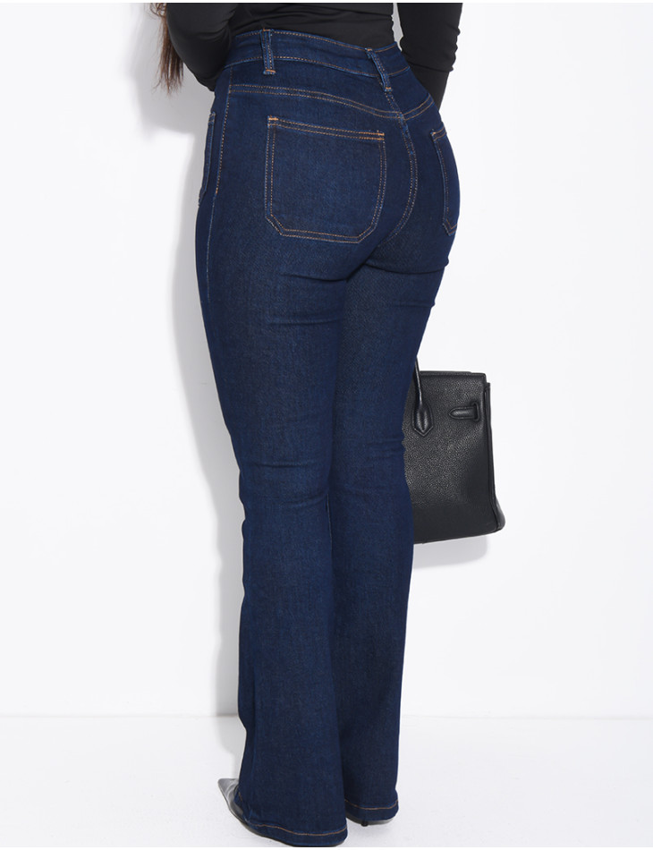 jeans flare stretch à poches sur l'avant