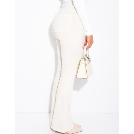 jeans flare stretch à poches sur l'avant