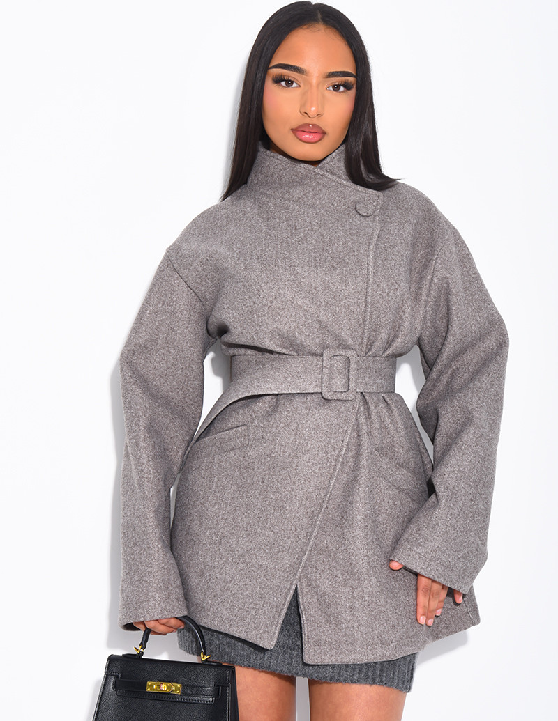 Manteau mi-long en feutrine...