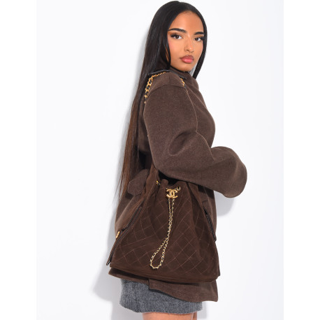 Manteau mi-long en feutrine avec ceinture