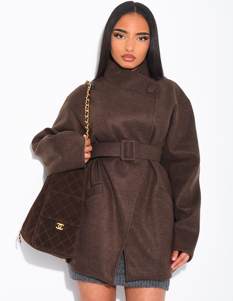 Manteau mi-long en feutrine...