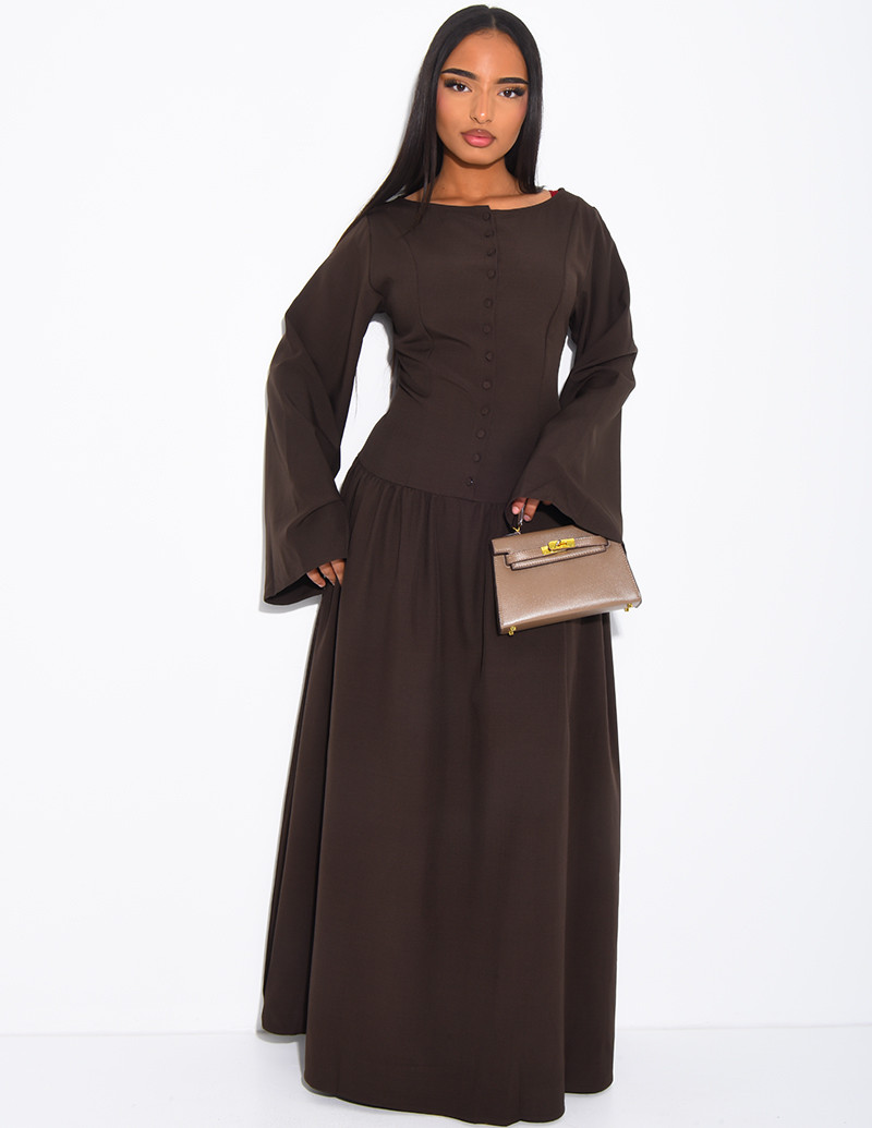 Robe longue à boutonner