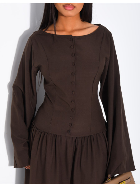 Robe longue à boutonner