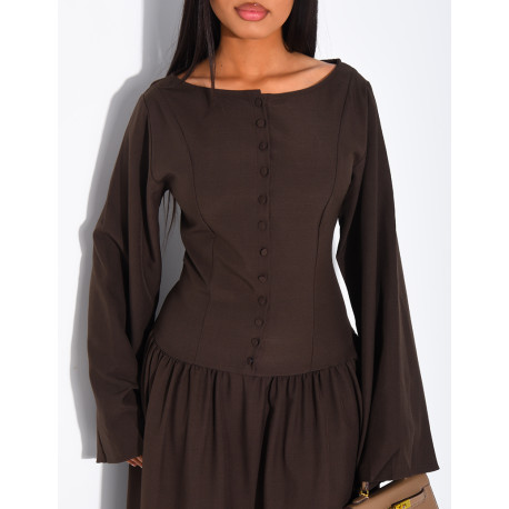Robe longue à boutonner