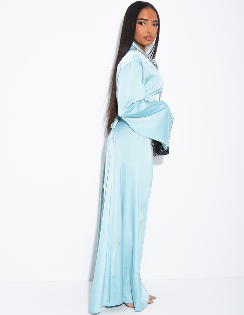 Hochwertige Satin-Abaya mit...