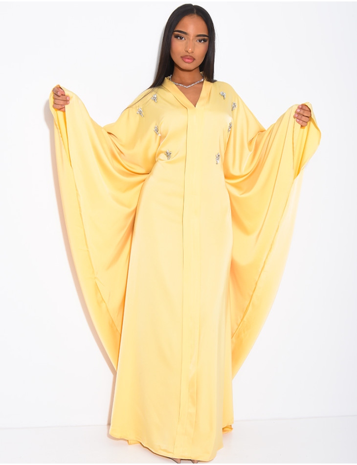 Abaya Schmetterling zum Binden mit Kristallen verziert