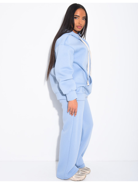 Ensemble molletonné pantalon et veste à capuche oversize