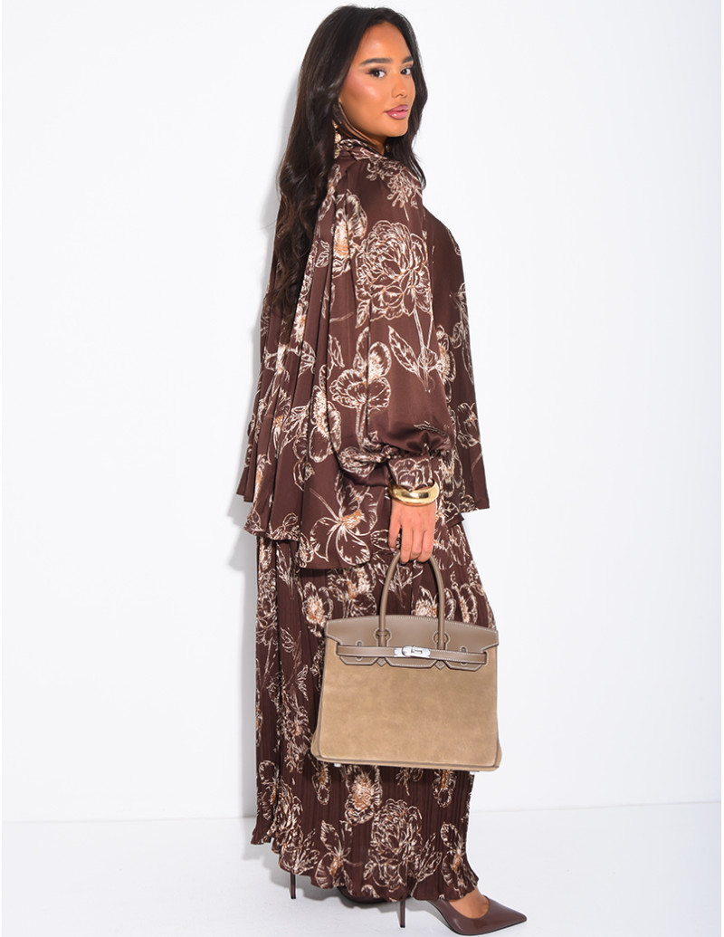 Set aus bedrucktem Satin...