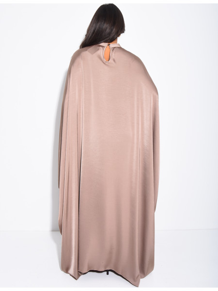 Long butterfly draped dress with tie and collar inserts