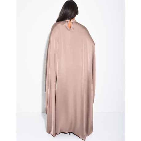 Long butterfly draped dress with tie and collar inserts