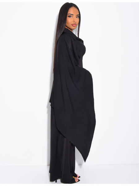 Set aus Satin-Hose und Hemd mit Bindeband am Rücken