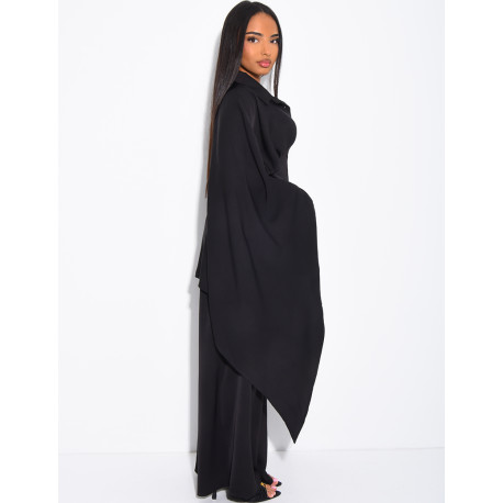 Set aus Satin-Hose und Hemd mit Bindeband am Rücken