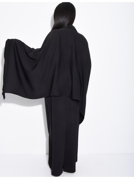 Set aus Satin-Hose und Hemd mit Bindeband am Rücken