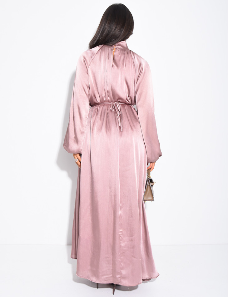 Abaya col rond à nouer