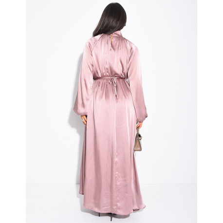 Abaya col rond à nouer