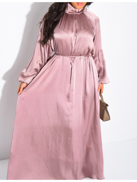 Abaya col rond à nouer