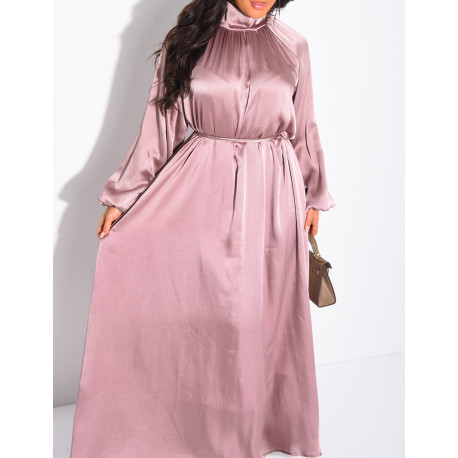 Abaya col rond à nouer