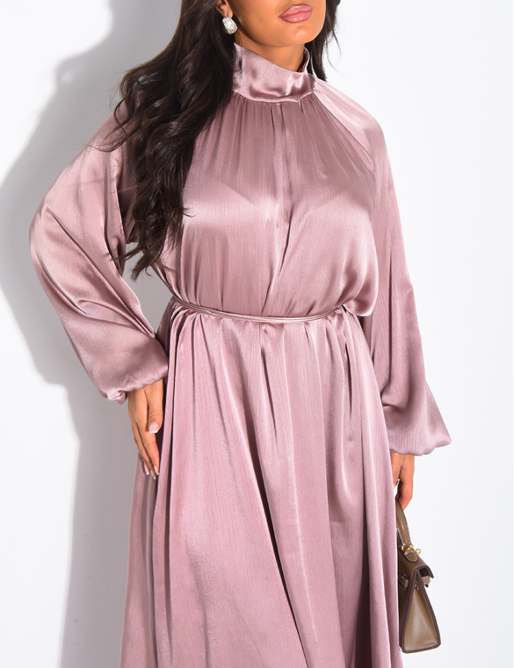 Abaya col rond à nouer