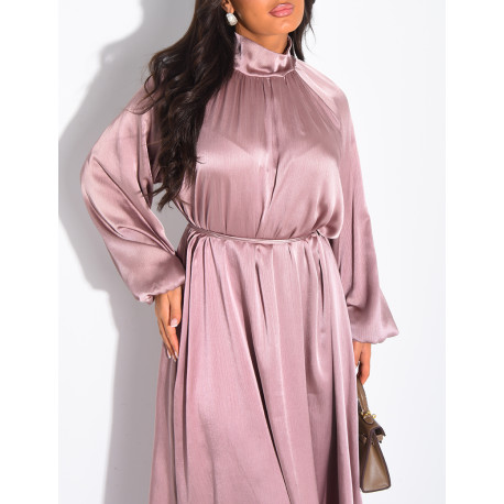 Abaya col rond à nouer