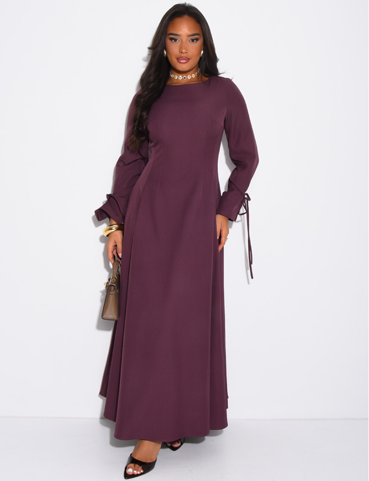 Langes Kleid zum Binden aus hochwertigem Stoff