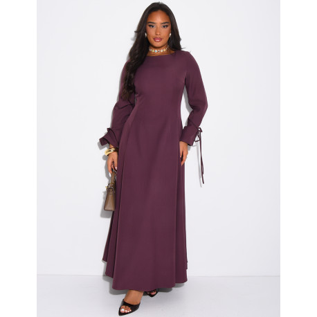 Langes Kleid zum Binden aus hochwertigem Stoff