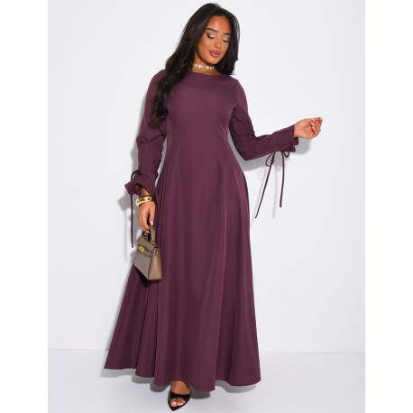 Langes Kleid zum Binden aus hochwertigem Stoff