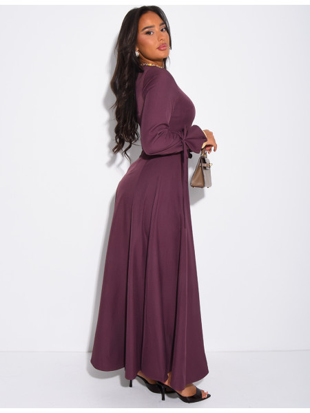 Langes Kleid zum Binden aus hochwertigem Stoff