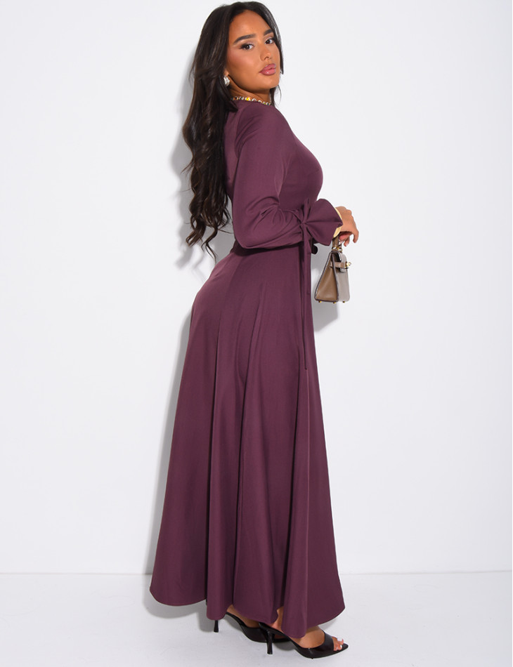 Langes Kleid zum Binden aus hochwertigem Stoff