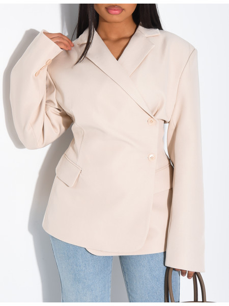 Premium fitted blazer with side closure