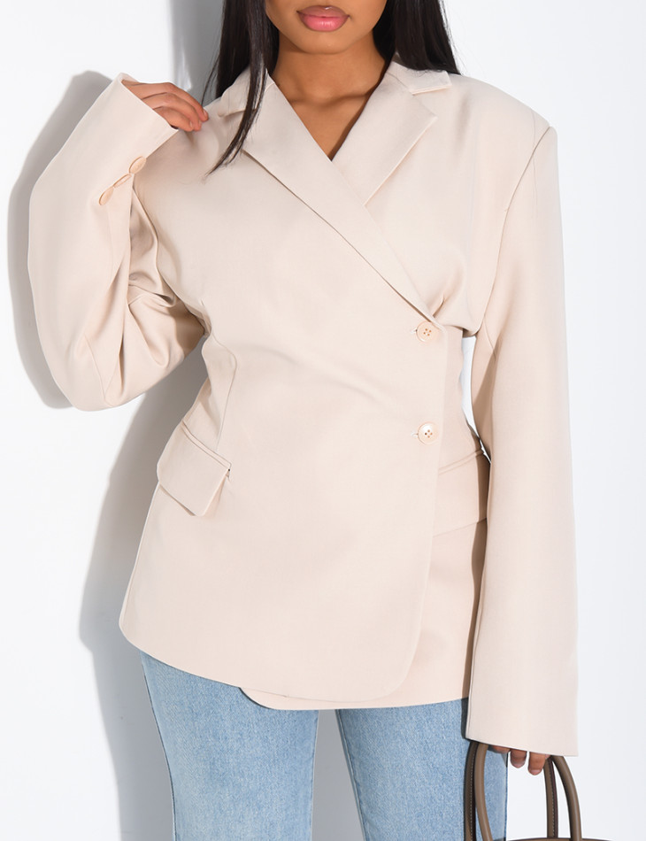 Premium fitted blazer with side closure