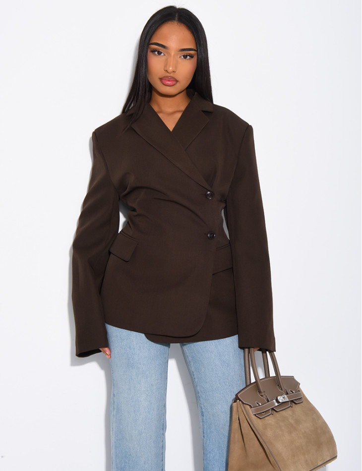 Premium fitted blazer with side closure