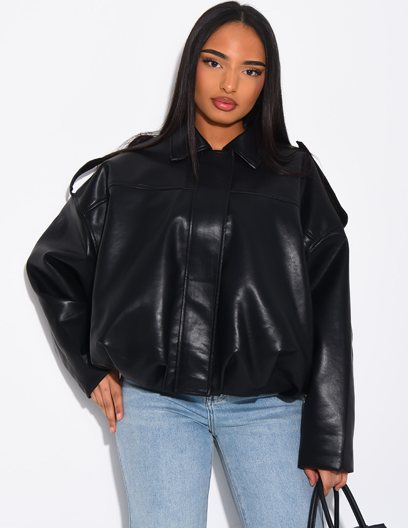 Bomberjacke aus Kunstleder...