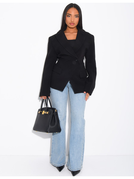 Premium blazer with fitted waist