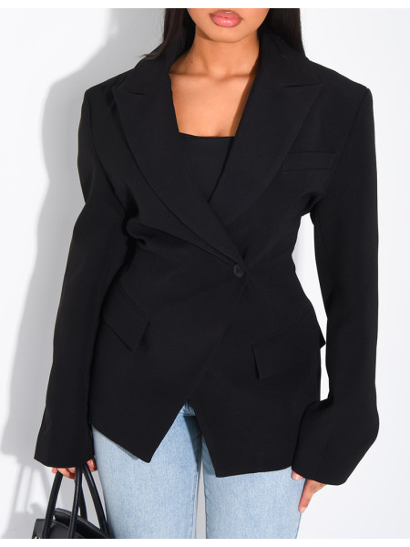 Premium blazer with fitted waist