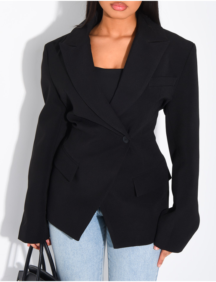 Premium blazer with fitted waist