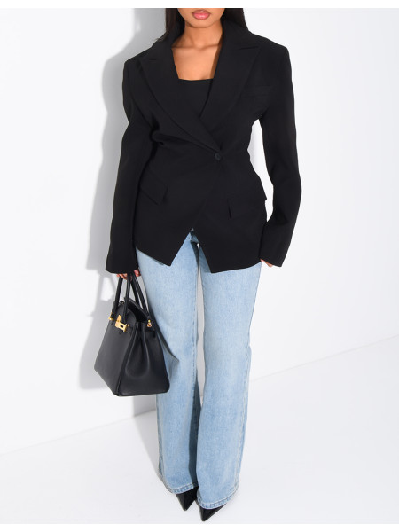 Premium blazer with fitted waist