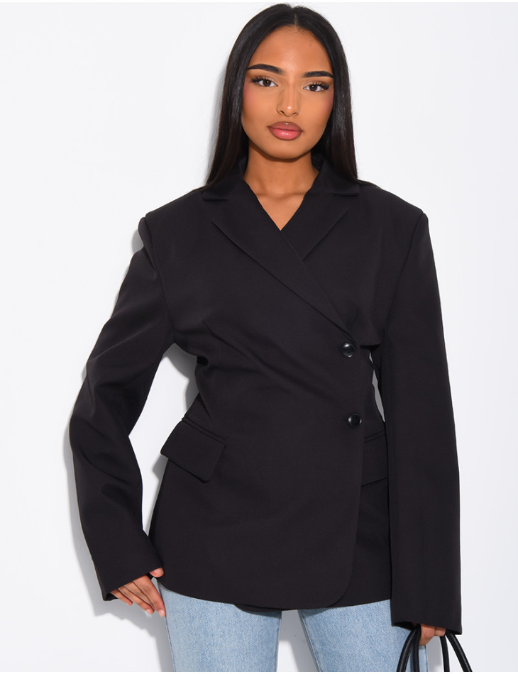 Premium fitted blazer with side closure