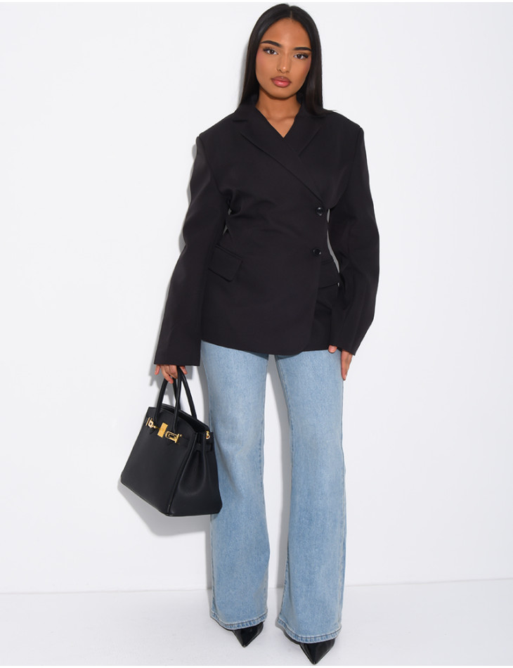 Premium fitted blazer with side closure