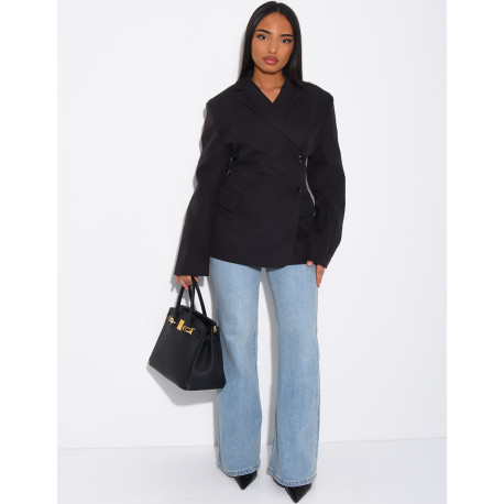 Premium fitted blazer with side closure