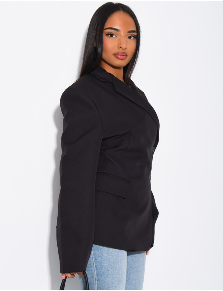 Premium fitted blazer with side closure