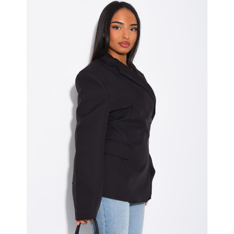 Premium fitted blazer with side closure